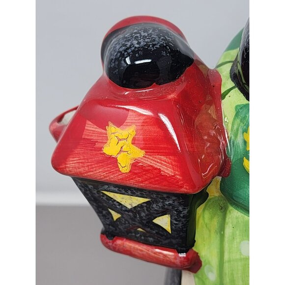 Vintage Christmas Santa Bear With‎ Cardinal and Red Lantern Decorative Pitcher - Picture 8 of 15